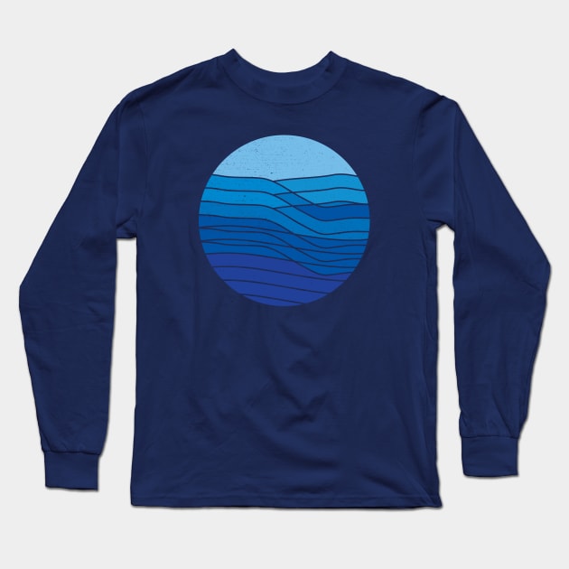 Deep Blue Sea Long Sleeve T-Shirt by Vanphirst